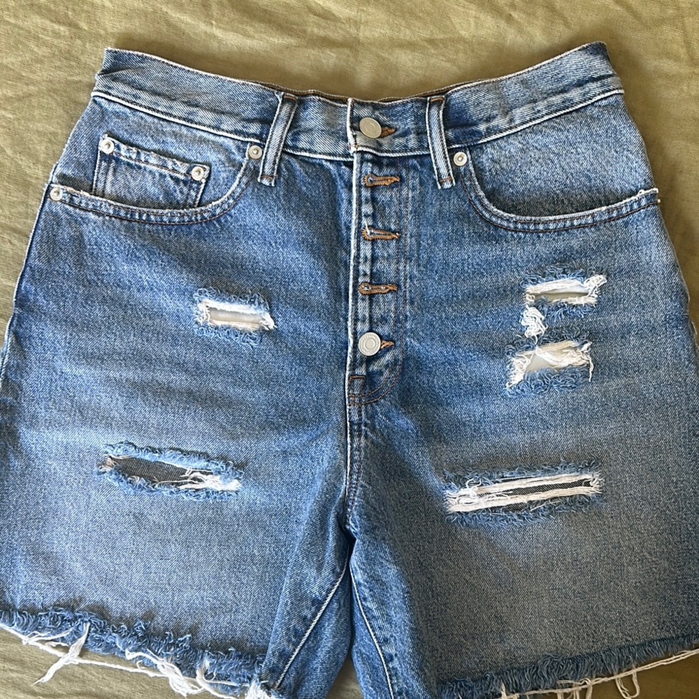 Distressed Denim Women Shorts
